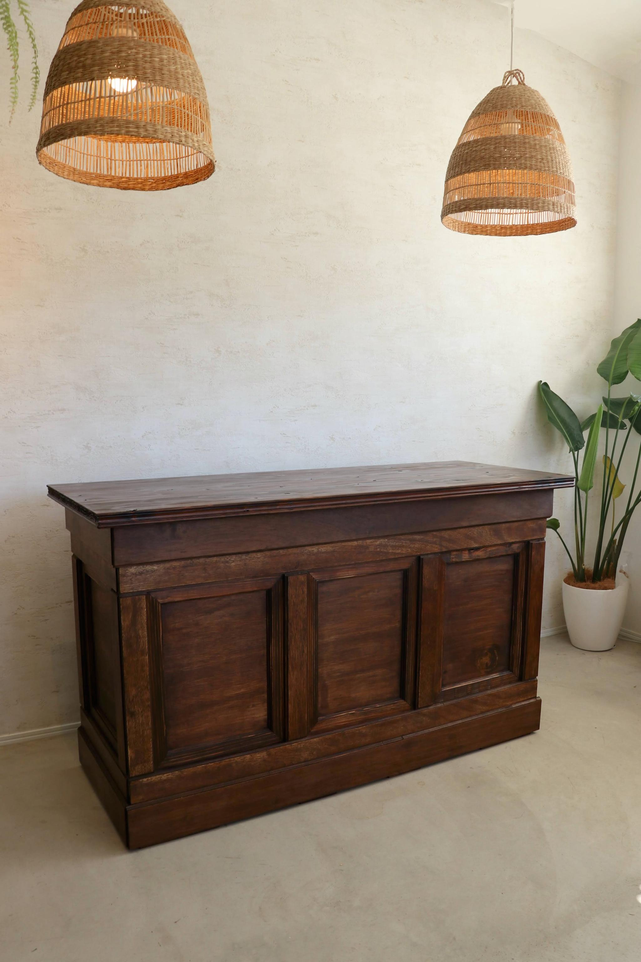 折畳みアンティークカウンター 折りたたみテーブル レジ台 キャッシャー 受付 ディスプレイ 店舗什器 マルシェ | 4枚目